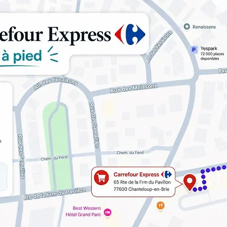 Apartment Magic Bricks A 10 Min 7 Personnes Terrasse Billard Parking Arrivee Autonome Chanteloup-en-Brie